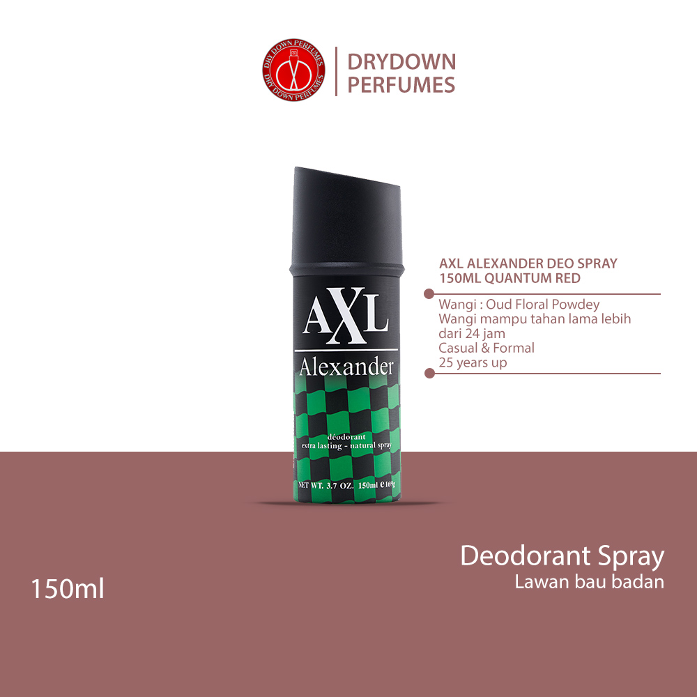AXL ALEXANDER DEODORANT SPRAY 150ML QUANTUM GREEN